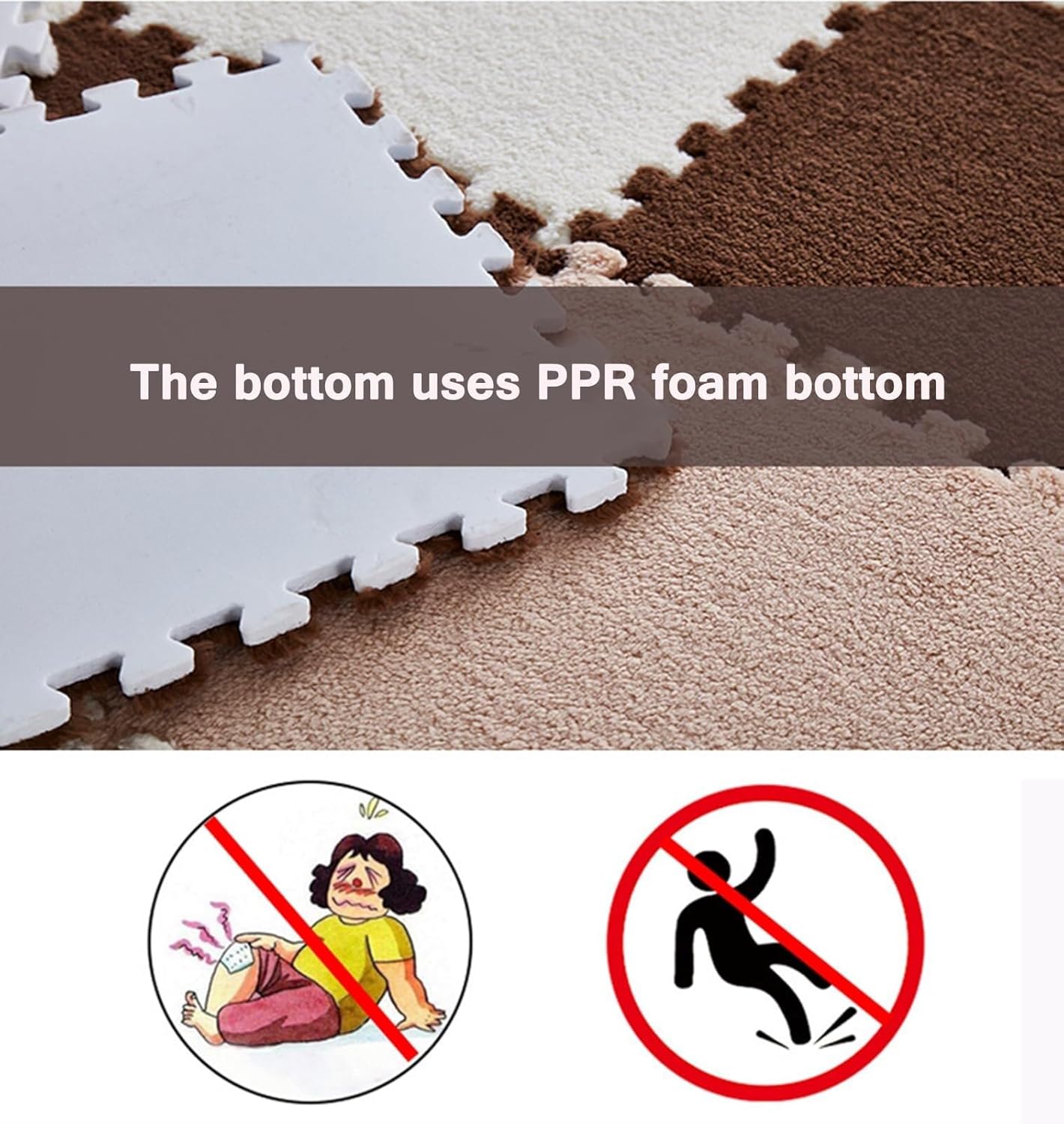 30pcs Square Jigsaw Puzzle Carpet, 20x20 in Interlocking Foam Carpet Tiles with Border, Plush Puzzle Floor Mat(Red+Black)