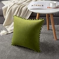 Vista 73 de 2 fundas para cojín decorativo de terciopelo con pompones