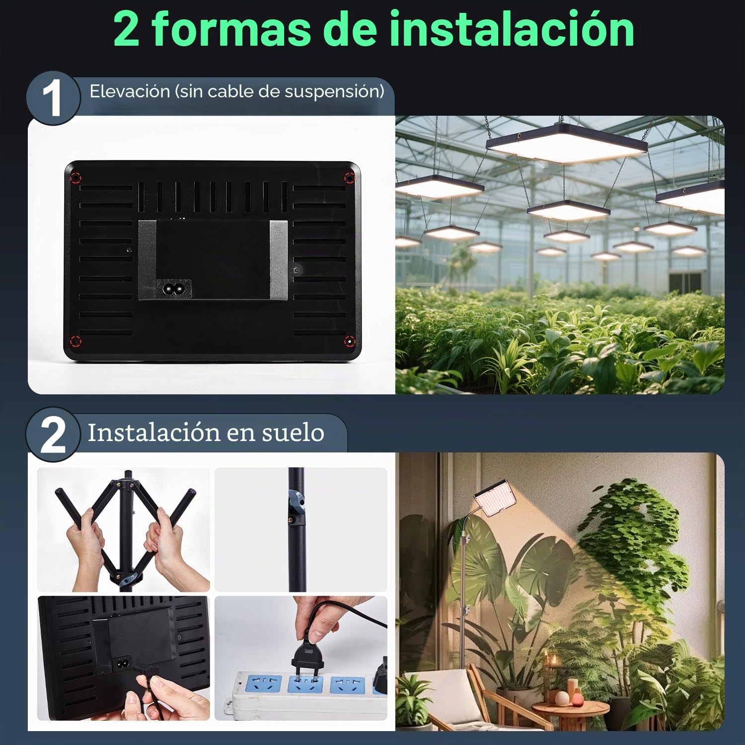 Lámpara LED de espectro completo con soporte ajustable, 246 LED, lámpara de cultivo con temporizador y 10 brillo, luz para plantas, para flores, verduras, hidroponía y siembra, para principiantes y