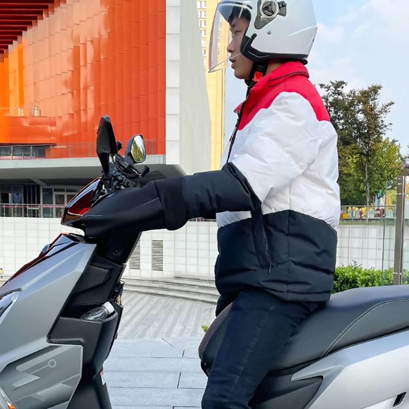 Manopole Moto Antifreddo - Guanti Riscaldanti per Manubri Moto,Guanti Paravento Impermeabili per E-Bike Bici Scooter e ATV