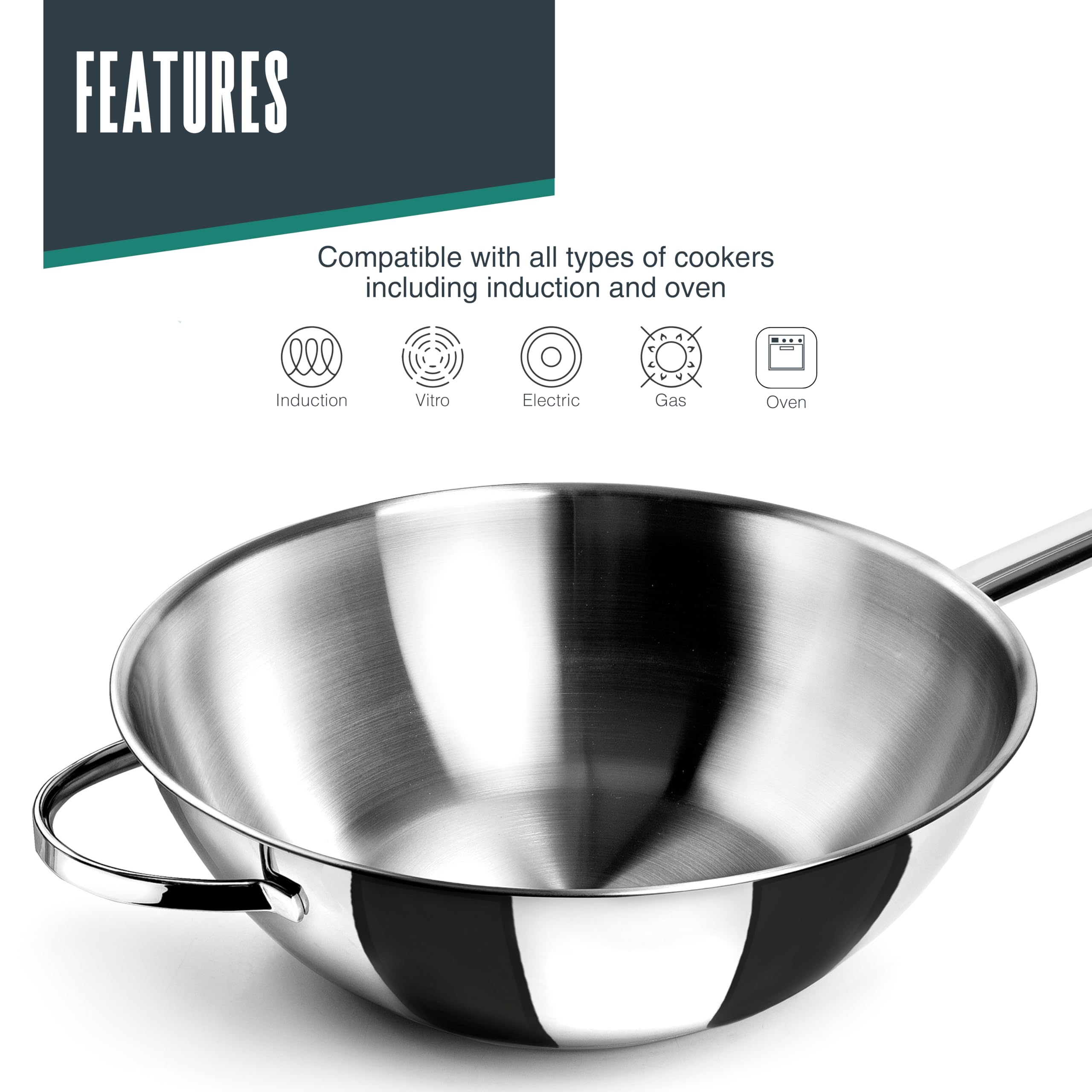 LACOR 79830 Wok Bodenplan Belly 30 cm