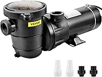VEVOR 1.5 HP Above Ground Pool Pump, 1100W Single Speed, 5280 GPH Max Flow, ETL Certified w/ Strainer Basket