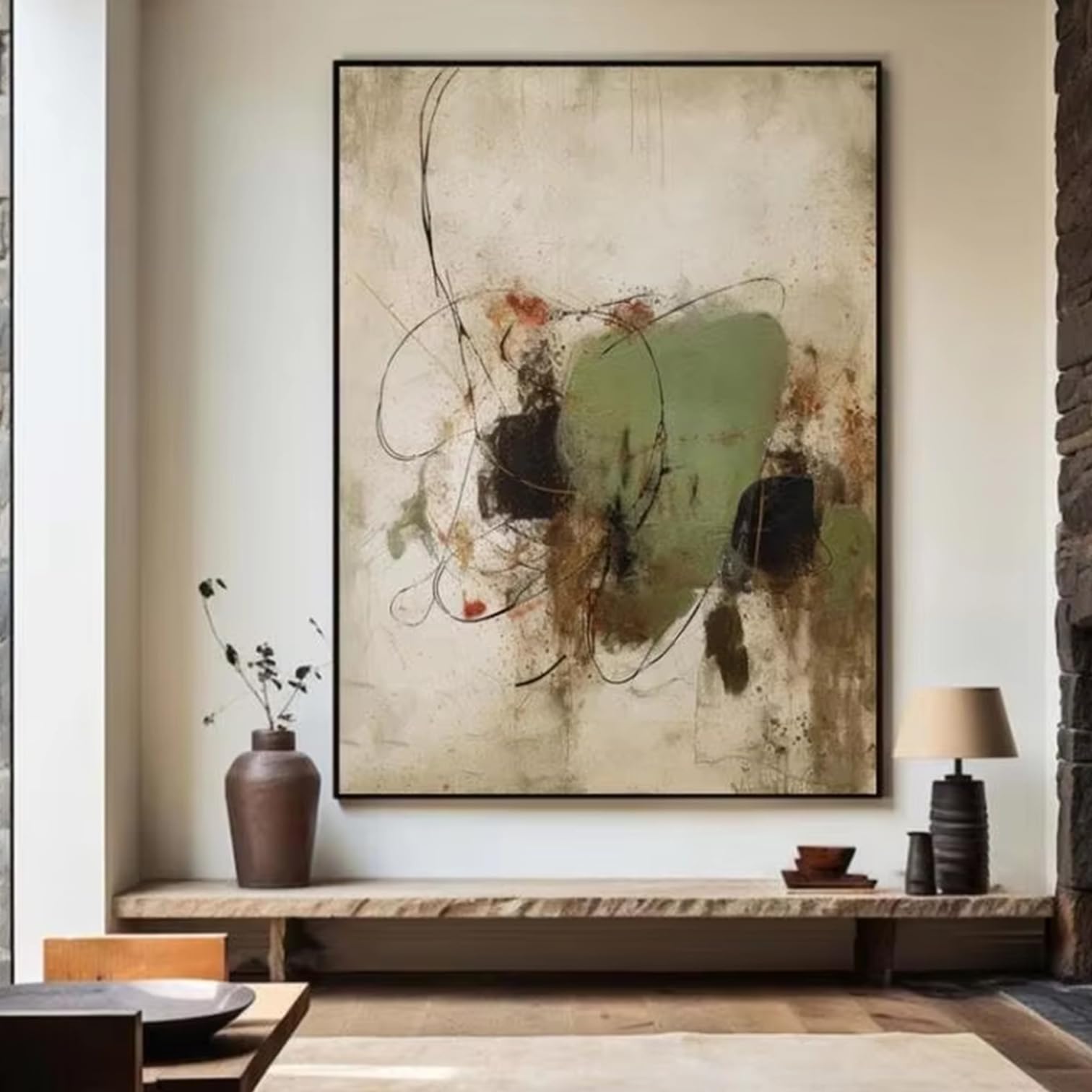 DFZEWKI Abstract Painting Natural Landscape Wall Art Picture Large Mural for Home Living Room Decor(60x80cm(24x31in)/No frame)