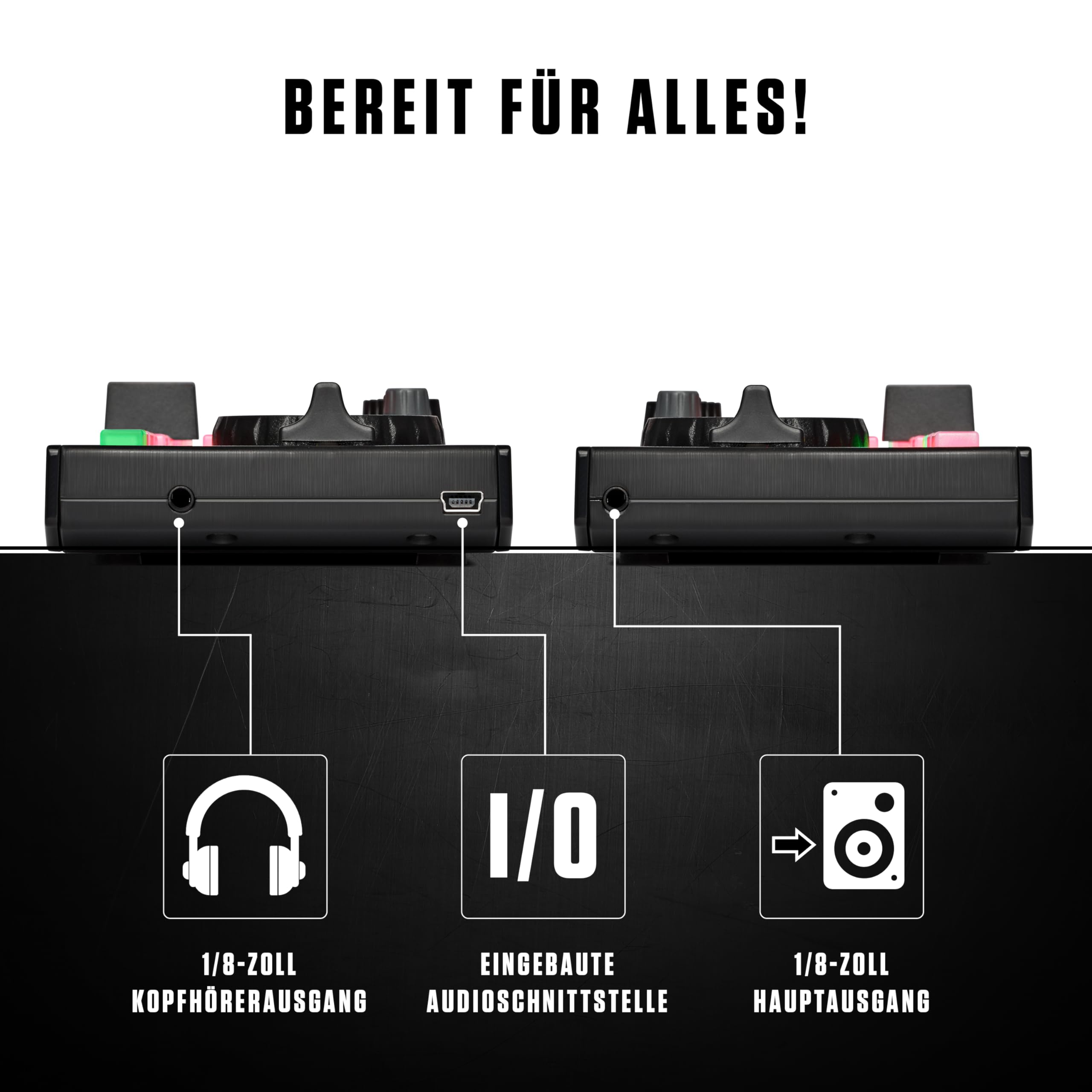Numark DJ2GO2 Touch Kompakter DJ-Controller | Tragbar, 2-Deck, DJ-Mixer, Touch-kapazitive Wheels, Integriertes Audio-Interface und Serato DJ Lite, Gen 3