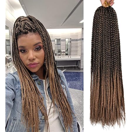 Amazon Com Alileader 20 Inch Ombre Box Braids Crochet Hair 6 Packs 132 Strands 1cm In Diameter 3x Synthetic Braiding Hair Extensions Crochet Braids Hair Omber 27 Beauty