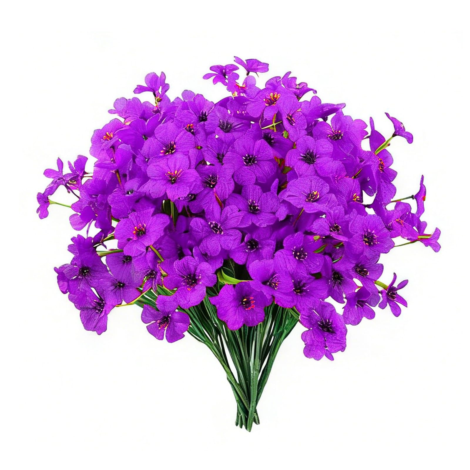 Piceioep Of 24 Artificial Violets for Patio Balcony Floral Arrangements Low Maintenance Faux Flowers