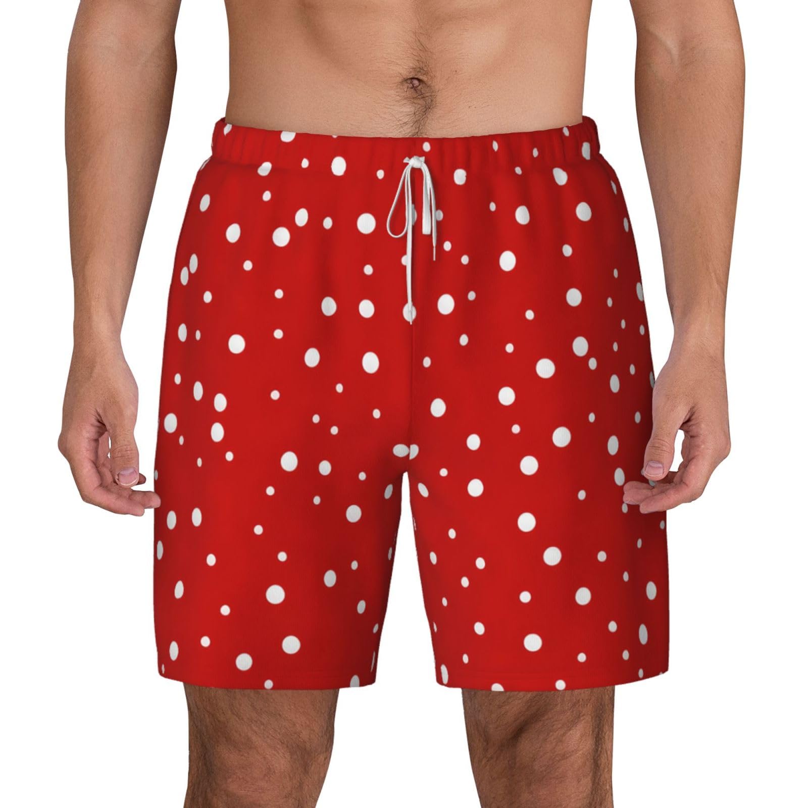 Short de bain séchage rapide à pois rouges short d'été léger - 8