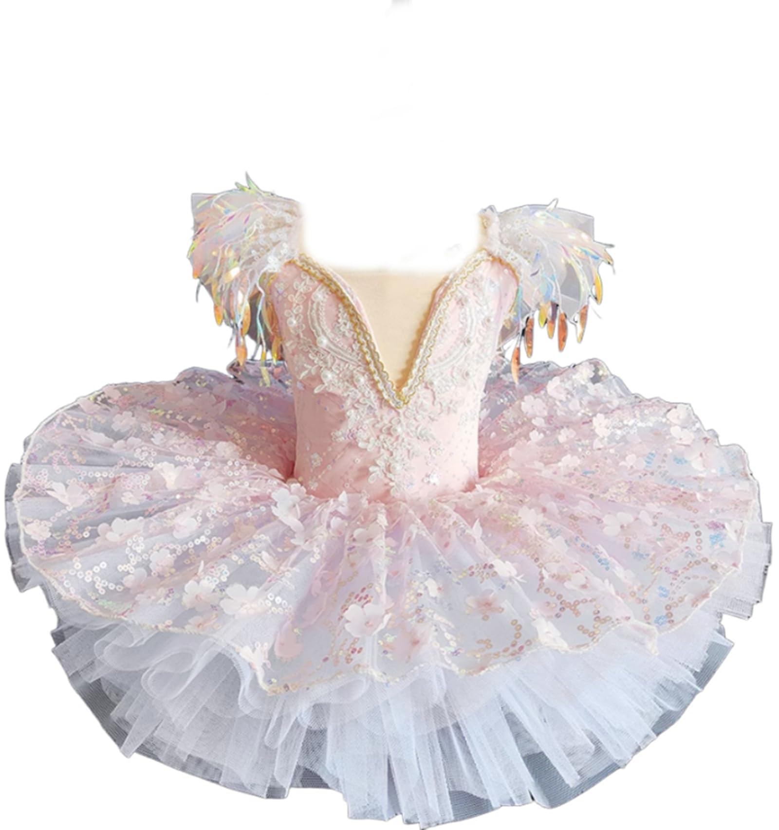 Robe de ballet lac des cygnes de qualité supérieure avec pompons