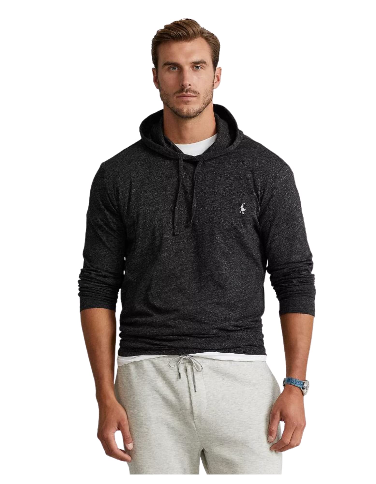Polo Ralph Lauren Mens Jersey Knit Hoodie Tee - Black - Large