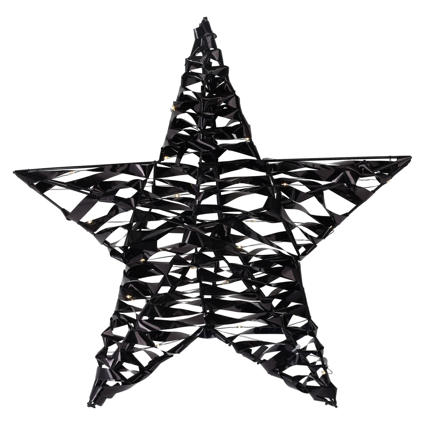 Carousel Home Black 3D Christmas Star Light | Diamond Star Decoration With 40 Led Lights Battery Operated | Christmas Window Lights - 30Cm