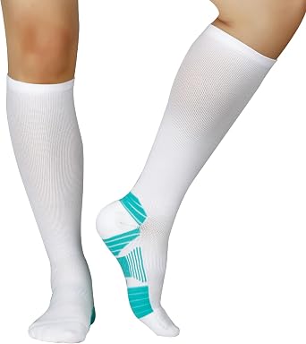 LIN PERFORMANCE Compression Socks for Men and Women 20-30 mmHg Knee High Graduated Support Stockings Travel Flight Sports