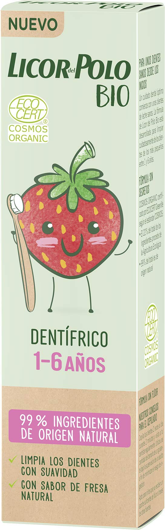 Licor Del Polo Dentífrico Licor del Polo Bio Junior 1-6 Años Fresa, 1 x 60 g