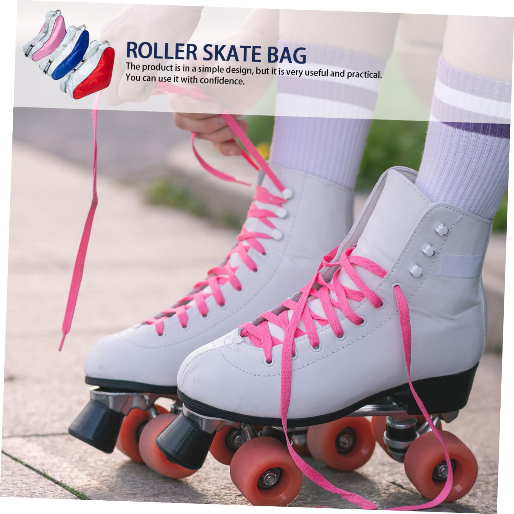 3 Stück Schlittschuhtasche Rollschuh Organizer aus Polyester für Draußen