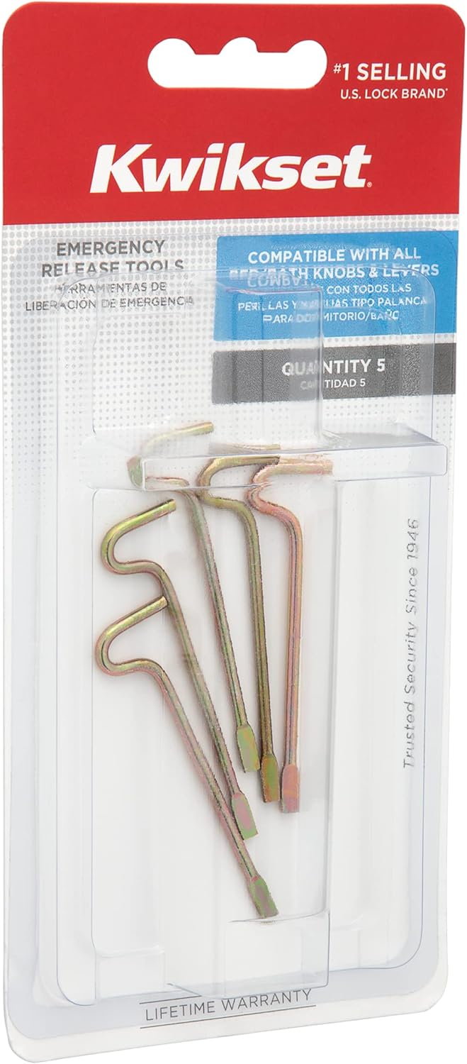 Kwikset Emergency Release Key Tool Kit for Privacy Door Handle Lockset, 5 pack