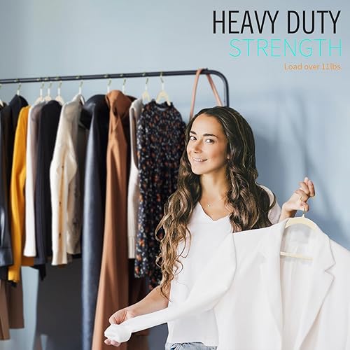 Miniatura 8 de ManGotree Perchas de terciopelo con gancho dorado giratorio de 360, perchas de fieltro antideslizantes para trajes, colgador de ropa delgado que