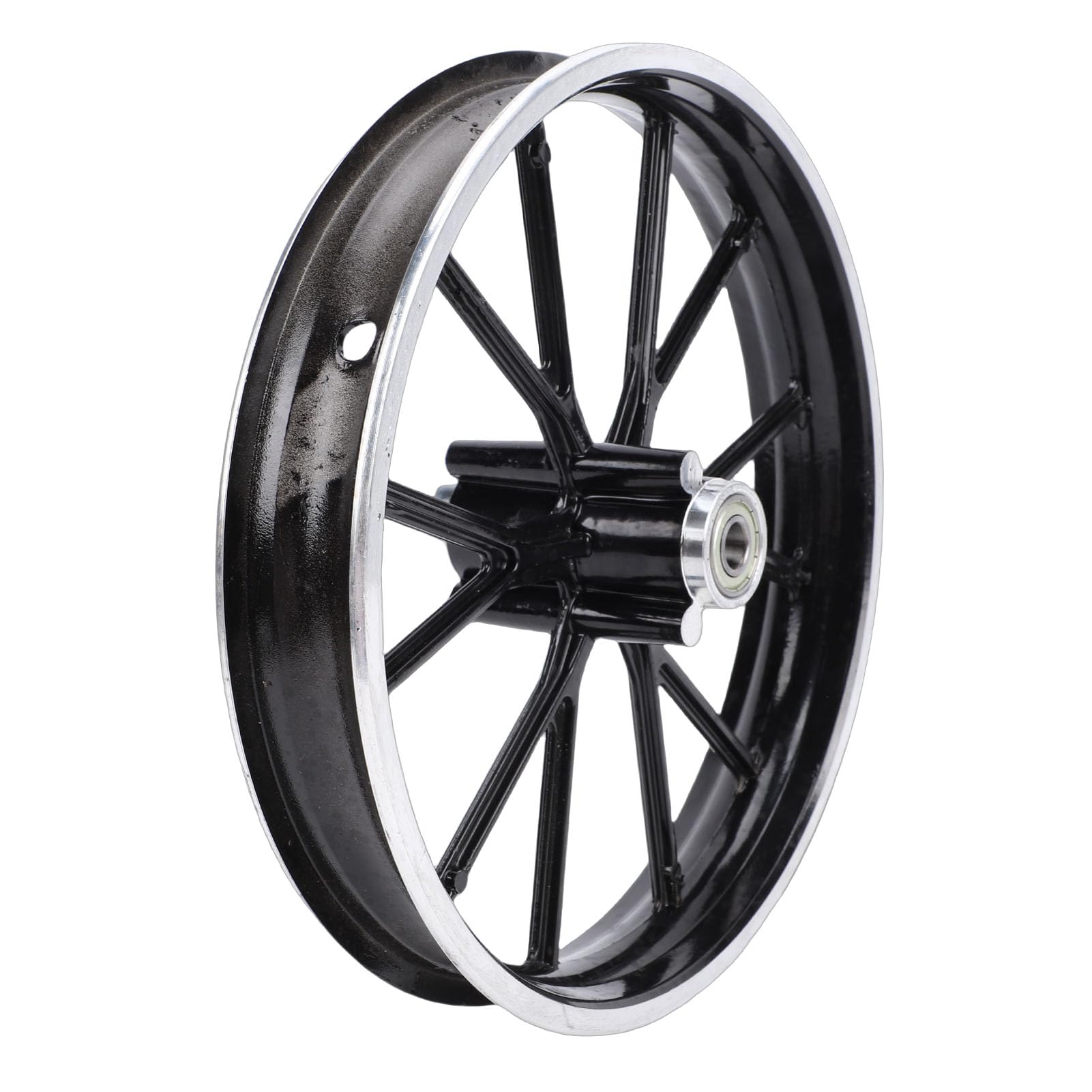 Ausla Avant Arrière 2.50-10 Moyeu de Roue, Alliage D'Aluminium 10 Pouces Moyeu de Moto avec Trou D' de 12mm pour Dirt Bike Mini Pocket Bike 49-50ml (roue avant)