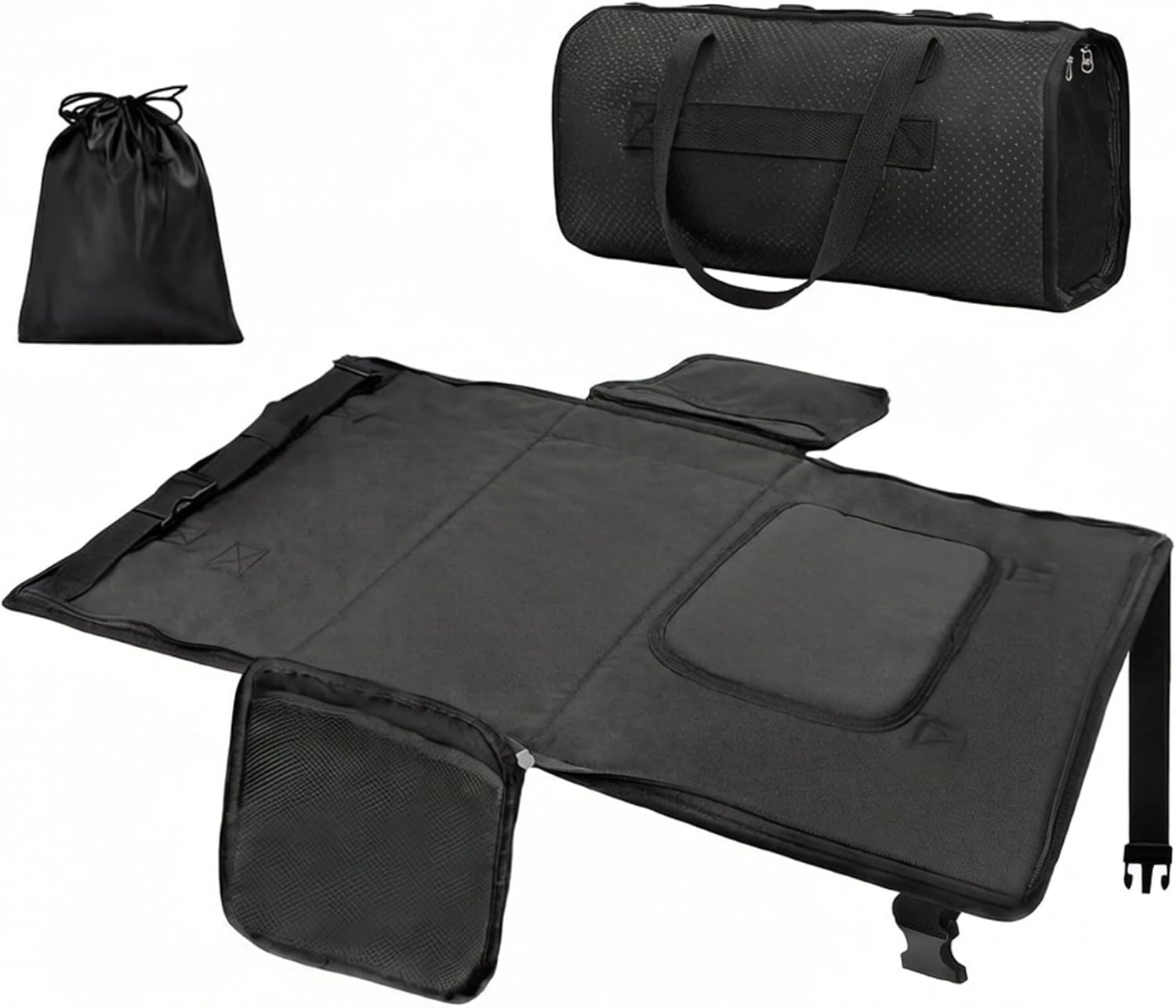 Toddler Travel Bed, Toddler Airplane Bed, Portable Airplane Seat Extender Travel for Toddlers, Lightweight Oxford Fabric - Gray