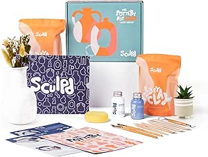 Sculpd Original Pottery Kit for Adults with Air Dry Clay, Tools & Varnish