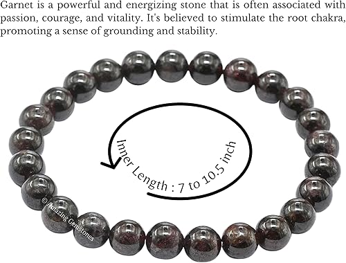 Vista 321 de Amazing Gemstone Crystal Bracelet for Women Men's Gifts - Protection Healing Crystal Bracelet - 8mm Gemstone Beaded Stretchable Bracelet Pulseras