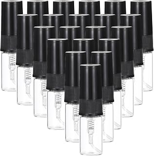 PATIKIL 2ml Glass Mini Perfume Sample Bottles, 36 Pcs Fine Mist Refillable Empty Mini Spray Bottle Fragrance Sample Bottles Sprayer for Perfume Travel Liquid Essential Oil, Black