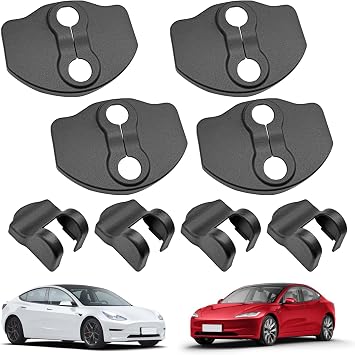 Door Lock Protector Cover Compatible with 2016-2024 Tesla Model 3 Model Y Accessories Door Stopper Cover Latches Covers Interior Upgrade Protection Set of 8