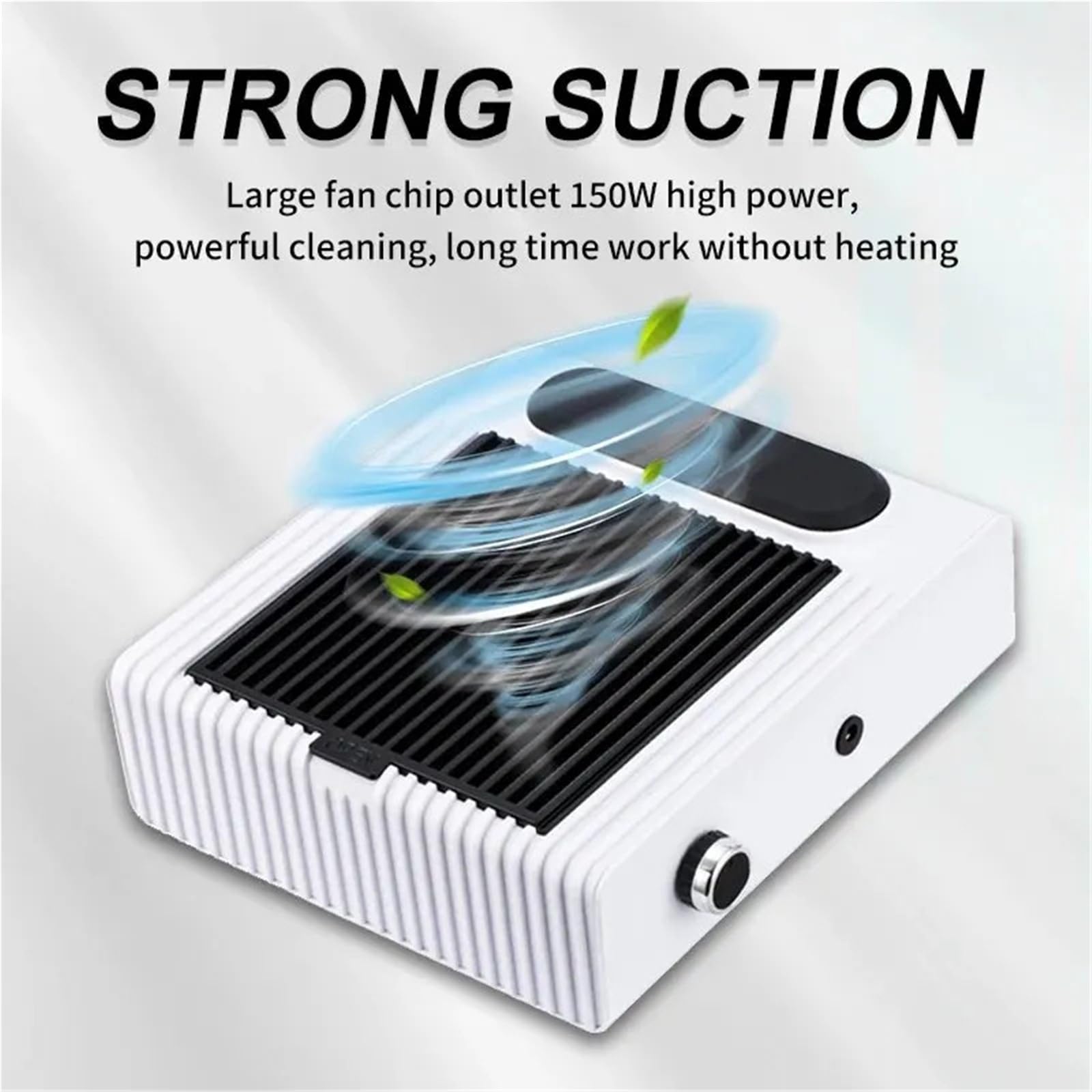 Nagelstaubsauger, 80W Leistungsstarker Nagelsammler for Maniküre Nagelsauger mit Fitter Nagelventilator Maniküre-Salonausrüstung für Maniküre und Zuhause(White)