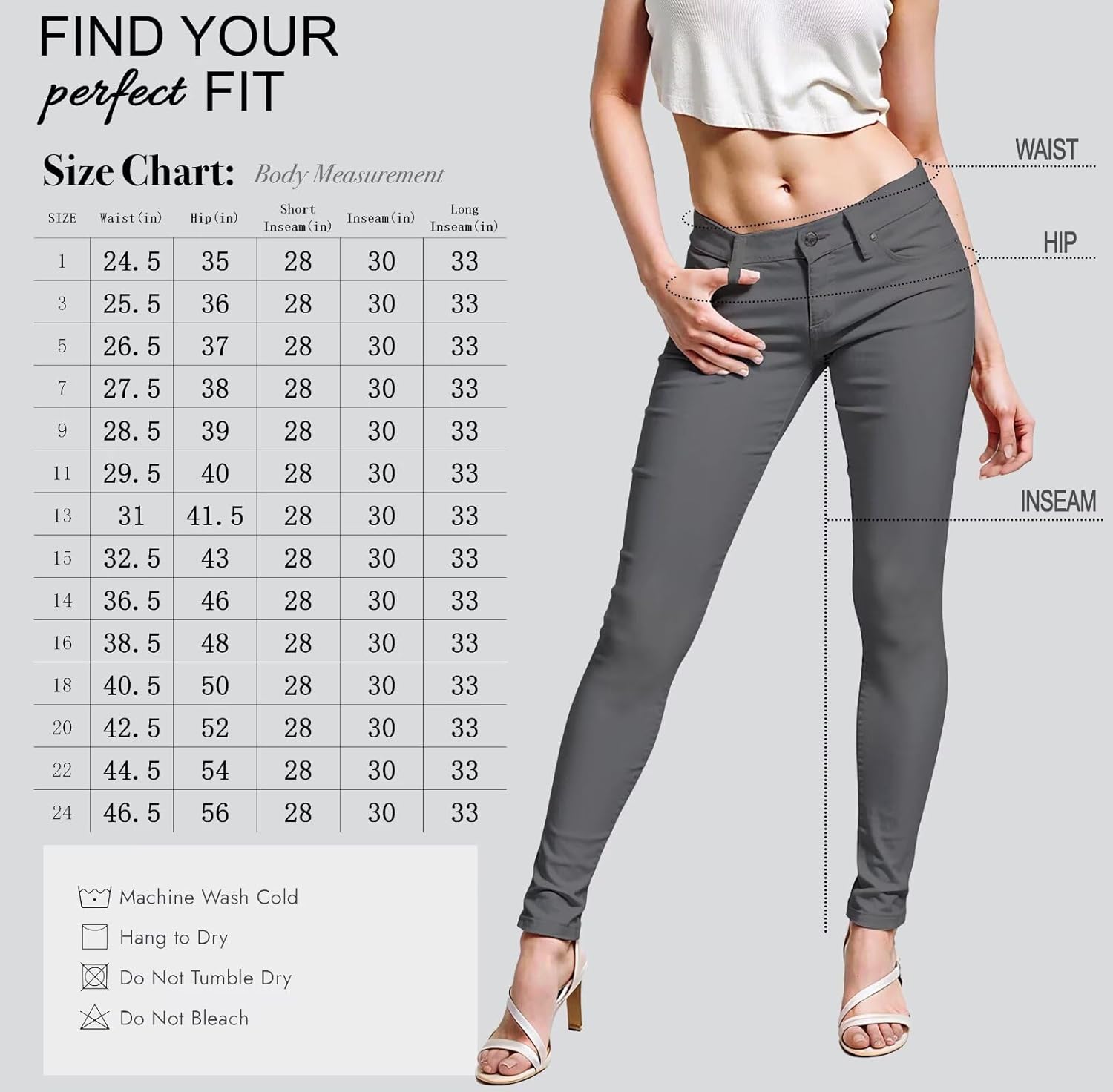 Hybrid & Company Womens Super Stretch Comfy Denim Skinny Jeans - Image 6