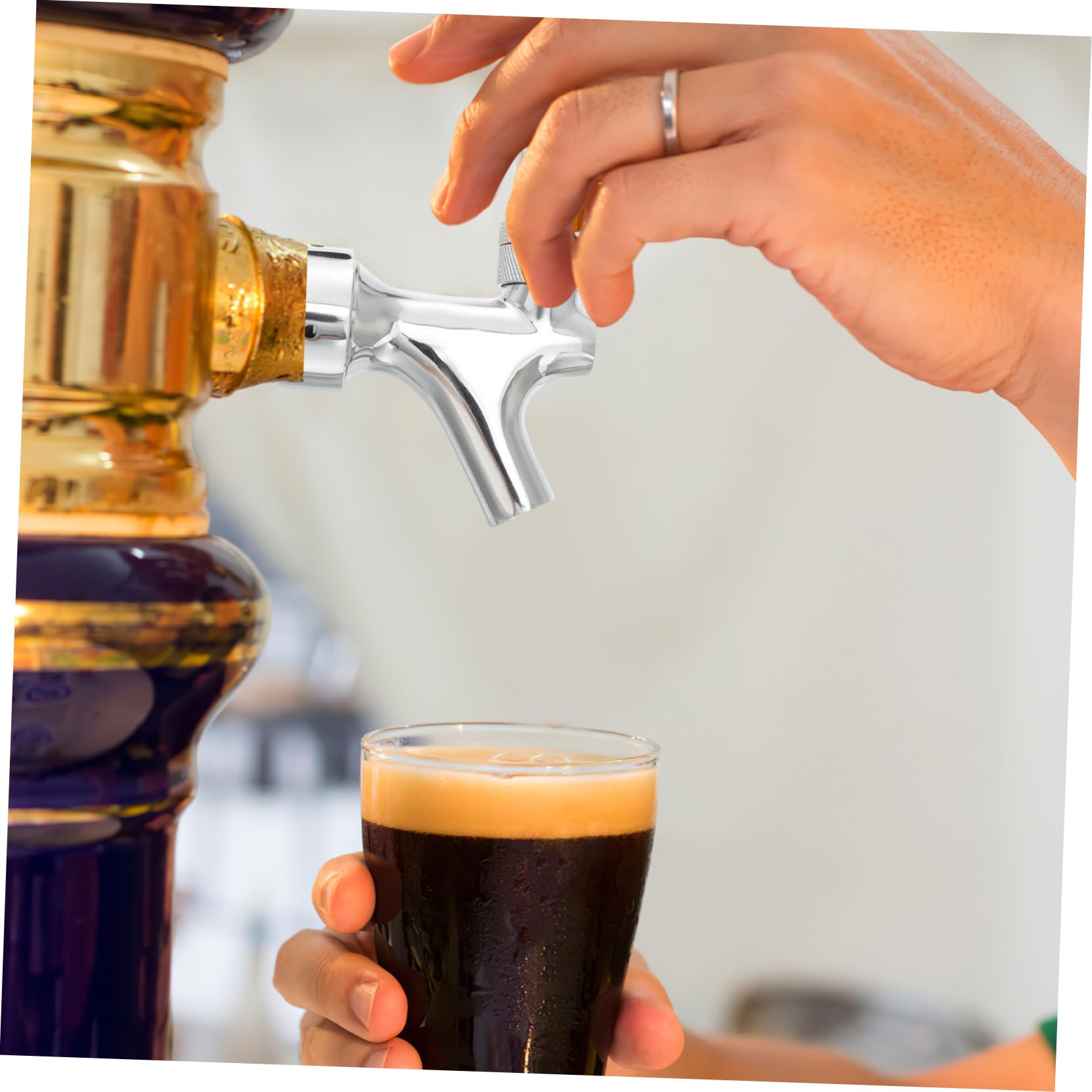 Mipcase Robinet à Bière en Acier Inoxydable Fête Bière Noir