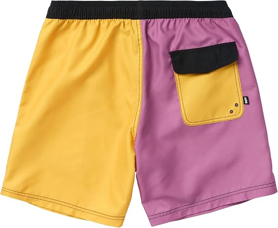 Neff Men's Keep It Simple Hot Tub Swim Trunks - Pink/Yellow - Medium