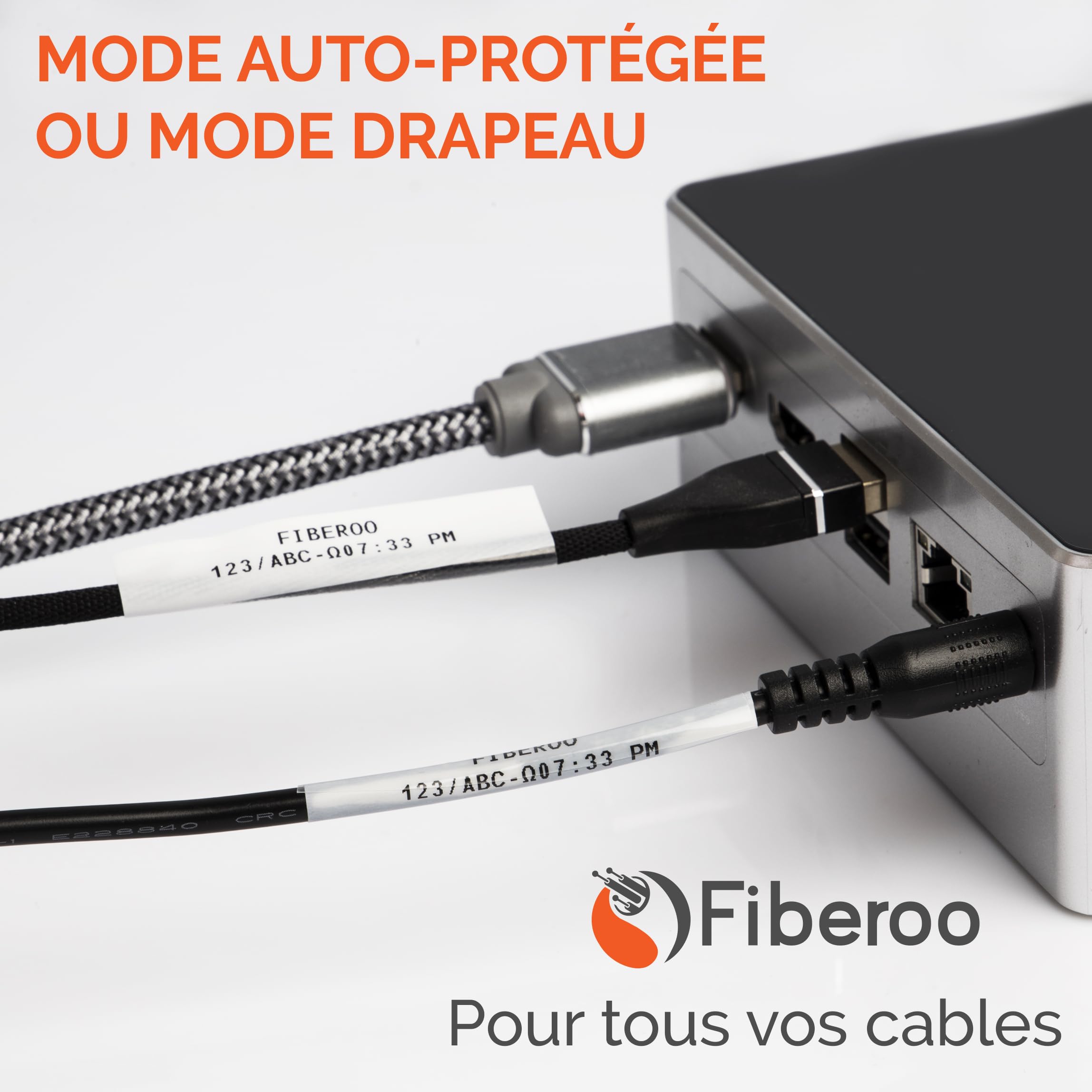 Recambio compatible M21-750-427 para BMP21 PLUS & BMP21 LAB no apto para M210 & M211 Cinta adhesiva de vinilo imprimible escritura negra sobre blanco fibra óptica, cables de red: lote de 3