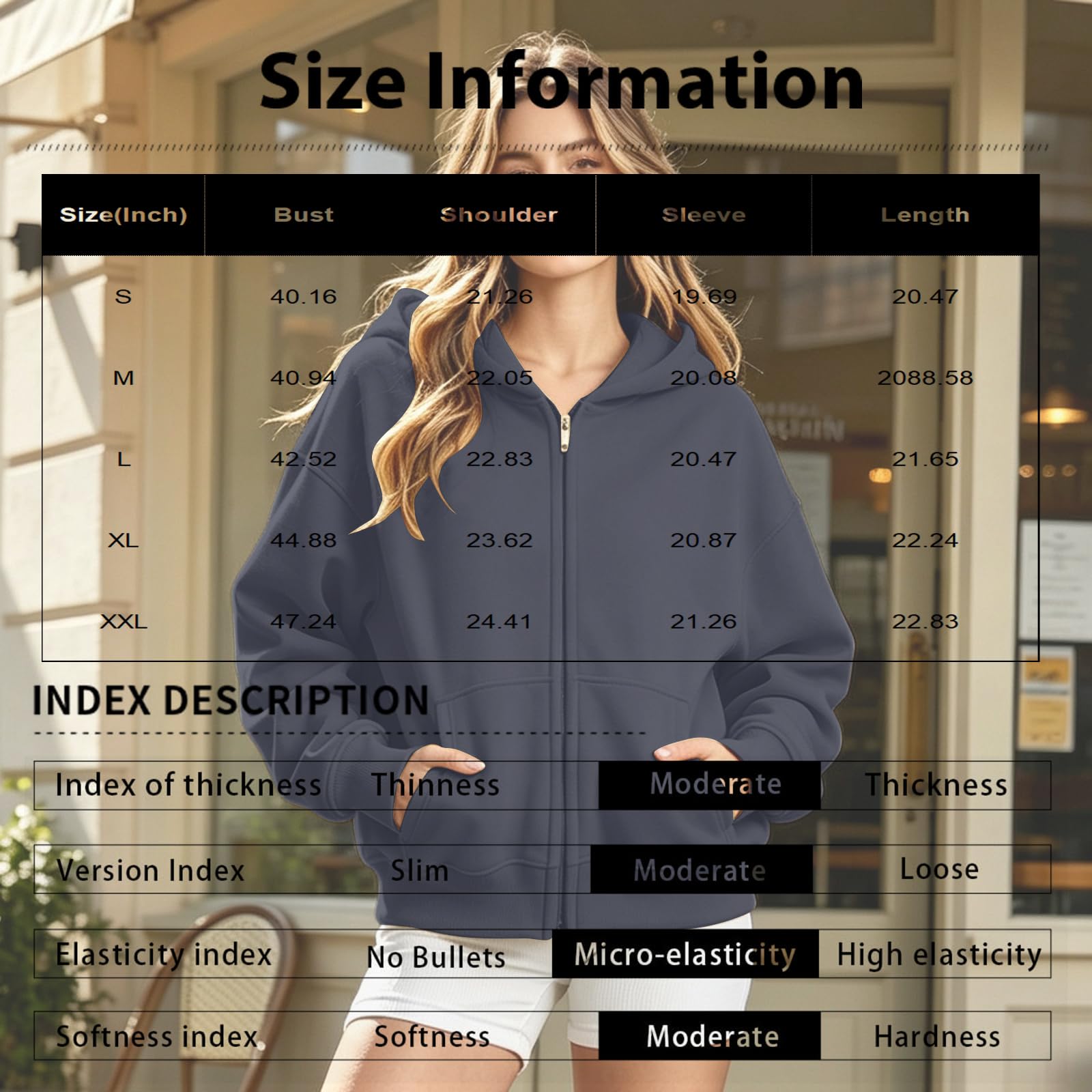 Generisch Damen Jacke Übergang Sweatjacke Langarm Mantel Mit Taschen