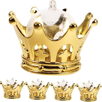 COLLBATH Silver Wedding Candy Box 12pcs Favor Containers Silver Wedding Decoration Fillable Crown Dome for Queen Party Decorations