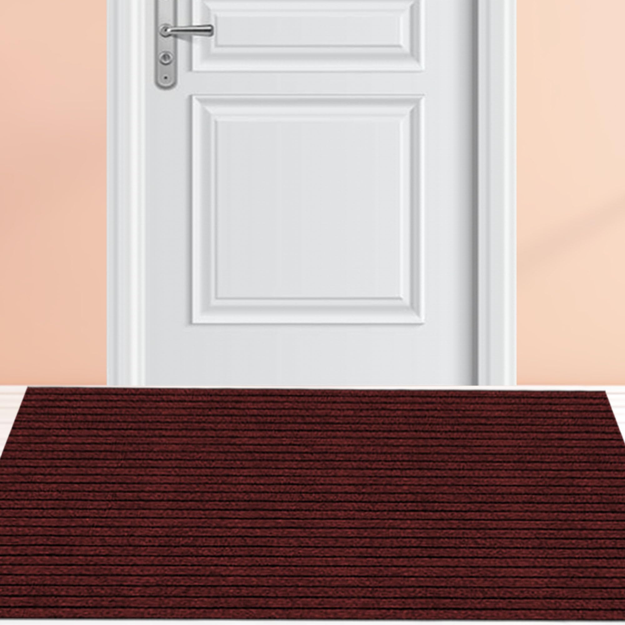 Paillasson pour jardin et cour tapis d'entrée rouge absorbant de 55x110 cm
