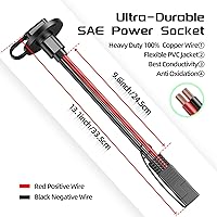 Vista 2 de Conector SAE Enchufe de Alimentación Puerto Lateral de Pared, Cable de 10 AWG Resistente a la Intemperie Conector de Montaje en Panel de Conexión