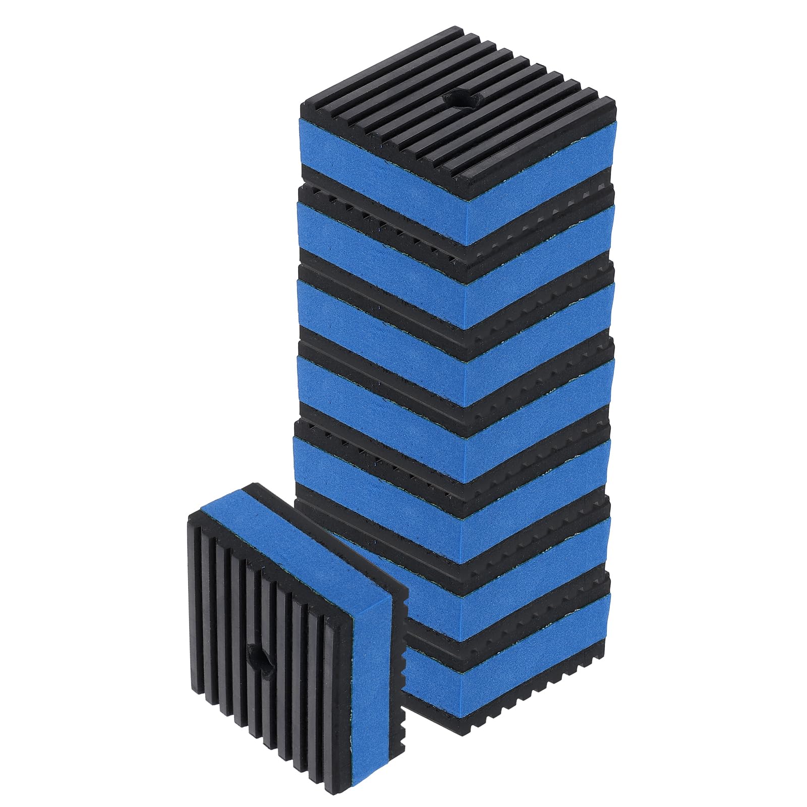 uxcell 8pcs Anti Vibration Pads for Washing Machine, 2" x 2" x 7/8" Vibration Damping Pads Sound Isolation Ribbed Rubber Mats with EVA Center with