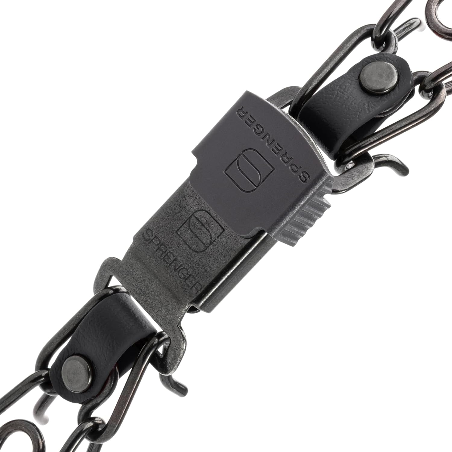 Herm Sprenger Black Stainless Steel Dog Collar with Short Links and Quick Release ClicLock Buckle and Biothane Insert Made in Germany 20in x 3.0mm (Neck Size up to 16-17in) (Black)