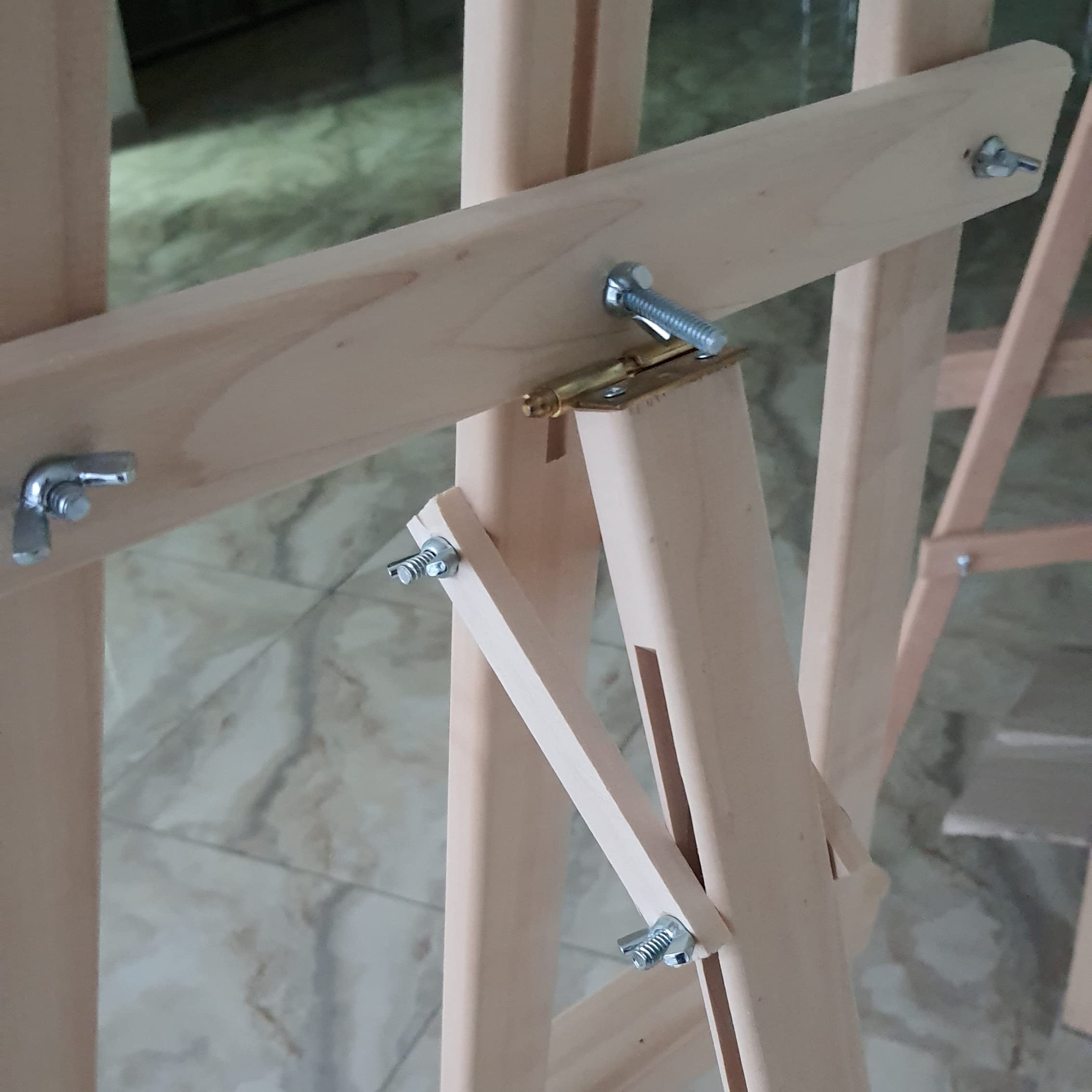 Cavalletto XXL in legno di faggio, 170 cm, per pittura, esposizione, pubblicità esterna. Adatto per tele fino a 100 cm di altezza. Cavalletto regolabile per presentazioni per matrimoni, eventiv