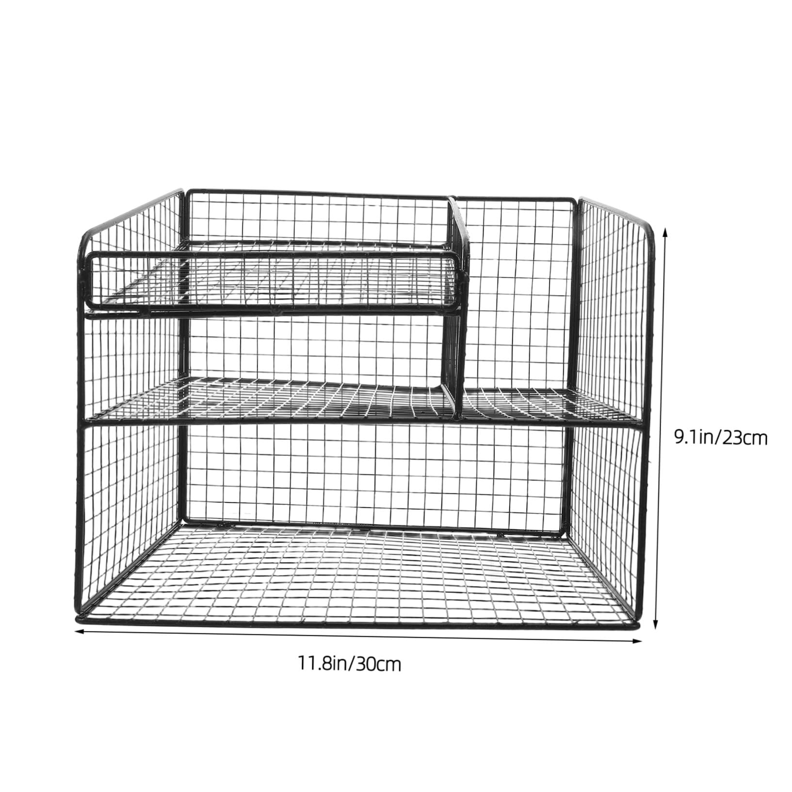ULTECHNOVO Rack de stockage téléphonique plateau de document Organisateur de bureau bac à lettre phone stand for desk porte-documents de bureau organisateur de fichiers Black