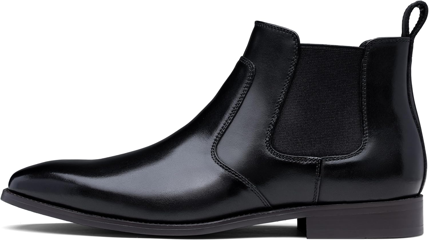 Jousen Men's Chelsea Boots Polished Premium Leather Ankle Dress Boots Classic Retro Slip On Boots for Men - Image 3