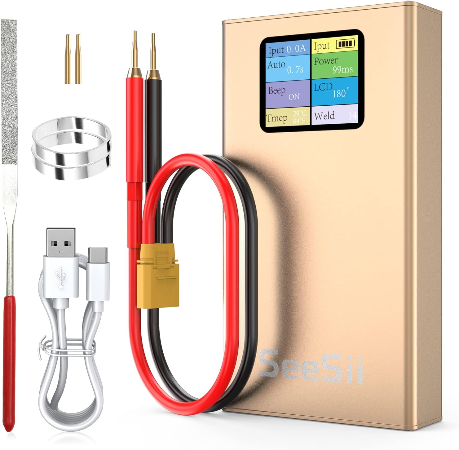 Spot Welder, Seesii 10000mah Portable Spot Welder Enhanced 99 Gears