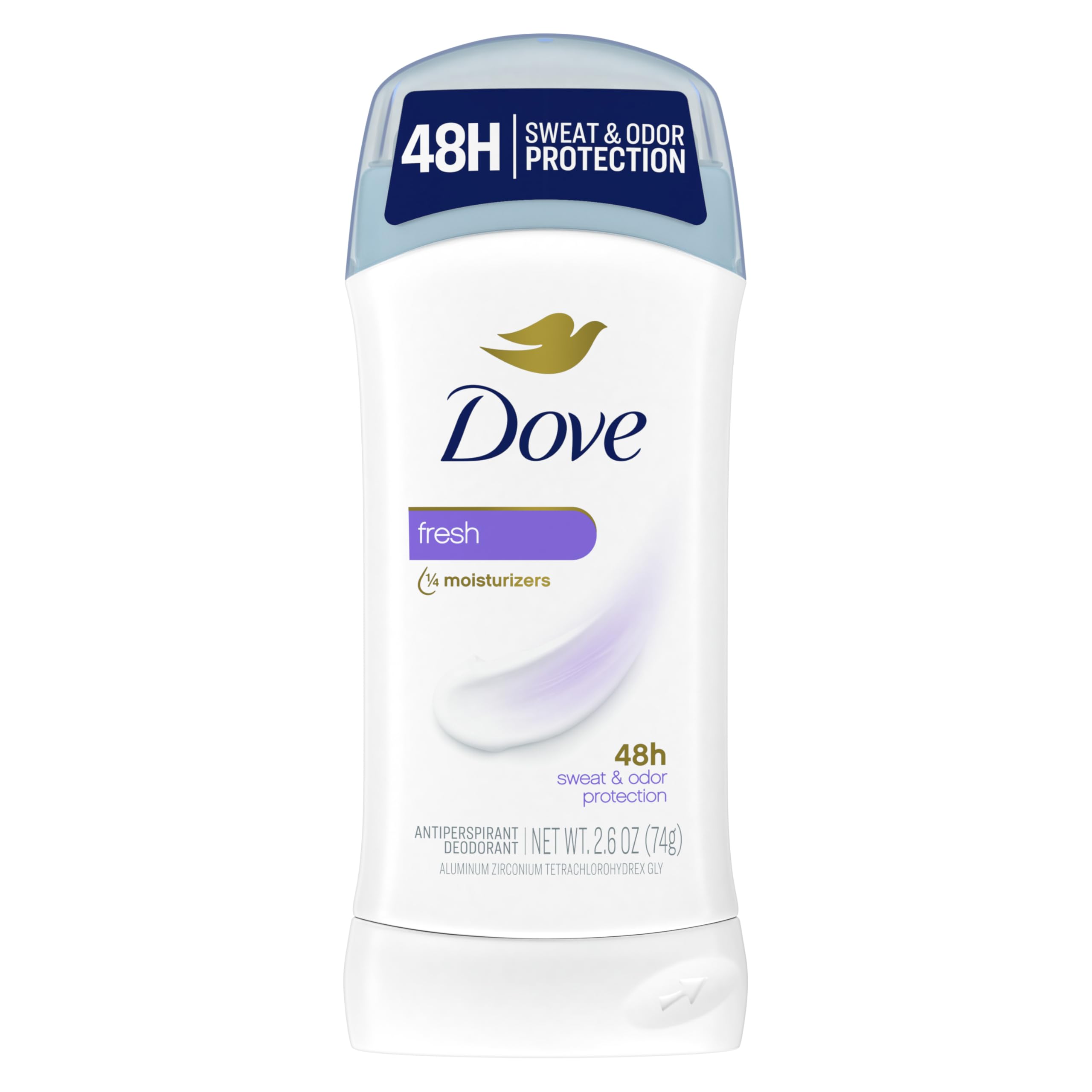 Dove Invisible Solid Antiperspirant Deodorant Stick for Women, Fresh, For All Day Underarm Sweat & Odor Protection 2.6 oz