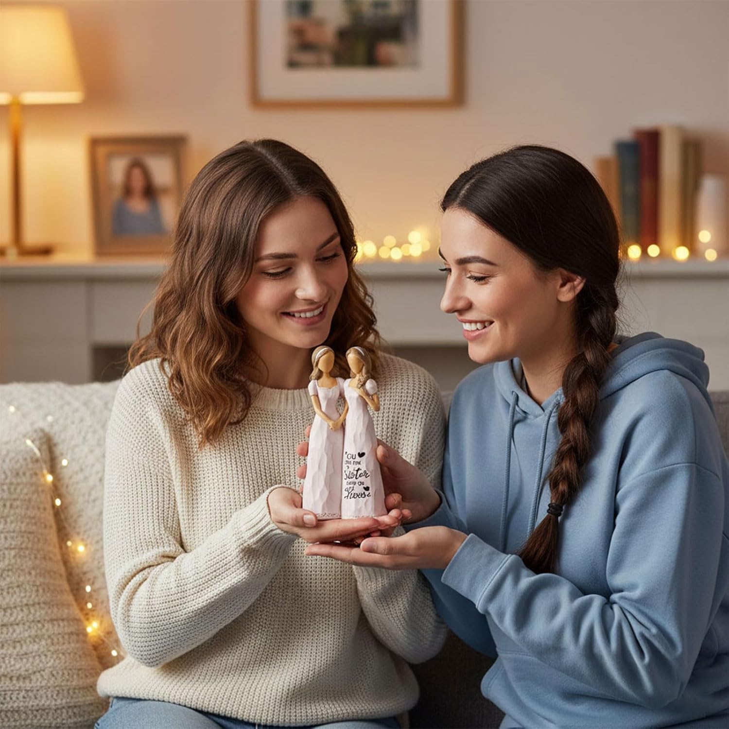 Best Friend Birthday Gifts for Women Sisters Gifts from Sister Friendship Gifts for Women Sister Bestie Girls BFF Sculpted Hand-Painted Figure Meaningful Gifts for Best Friend - Image 5