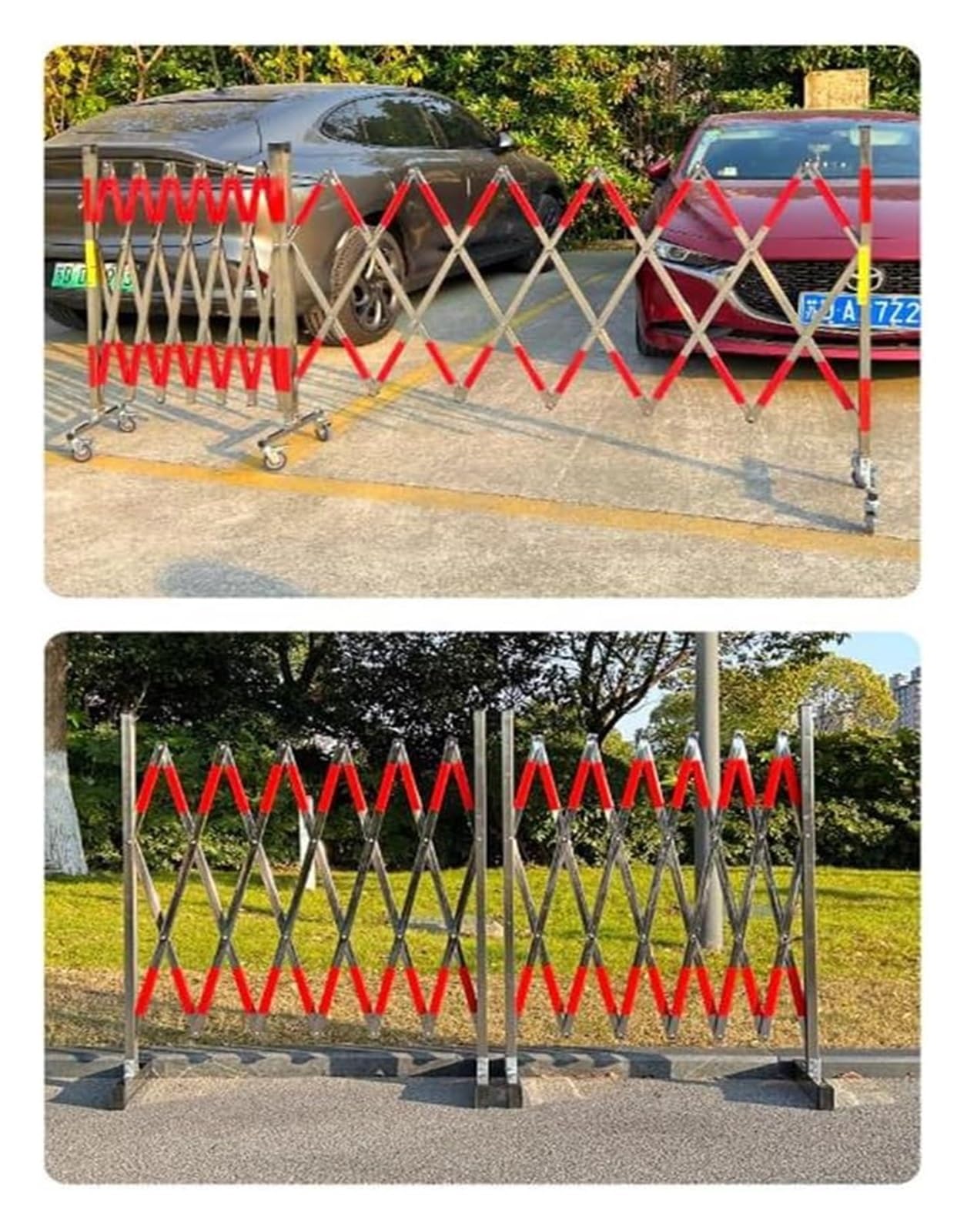 Barricada de metal expandible industrial Barricada Metálica Expandible De Acero Inoxidable, Puerta Metálica Expandible Con Ruedas Bloqueables, Barrera De Seguridad Móvil, Barrera De Seguridad, Bloquea