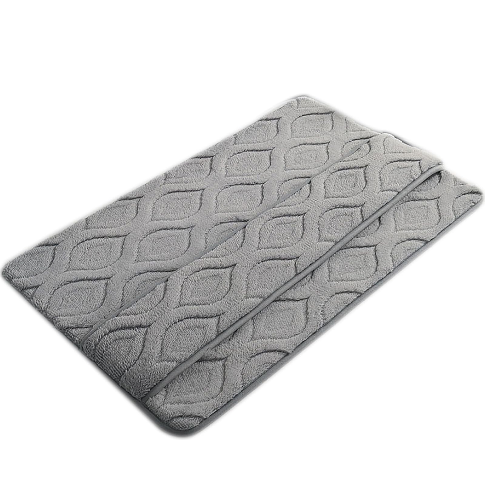 Generico Tappeto Bagno Stampato a Tinta Unita,Antiscivolo Bagno,per Bagno E Ingresso,Grigio,60x90cm(24x35inch) | Denso e ad asciugatura rapida