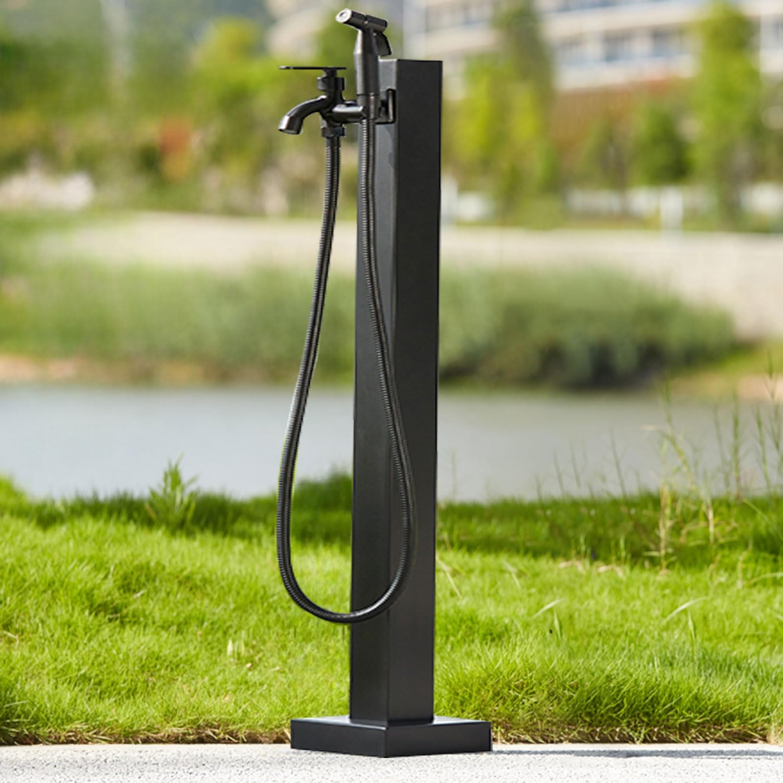 WOTZOV Freestanding Stainless Steel Garden Water Column With Faucet – Outdoor Irrigation Water Fountain Post, Anti-Freeze Vertical Hydrant For Gardens And Patios