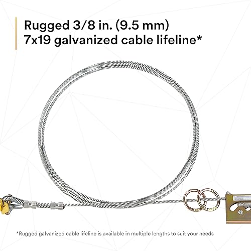Miniatura 5 de 3M DBI-SALA Sayfline 7602080 Sayfline Sistema de línea de vida horizontal, cable de 80 pies con terminación Wedgegrip, tensor de tensor, absorbente