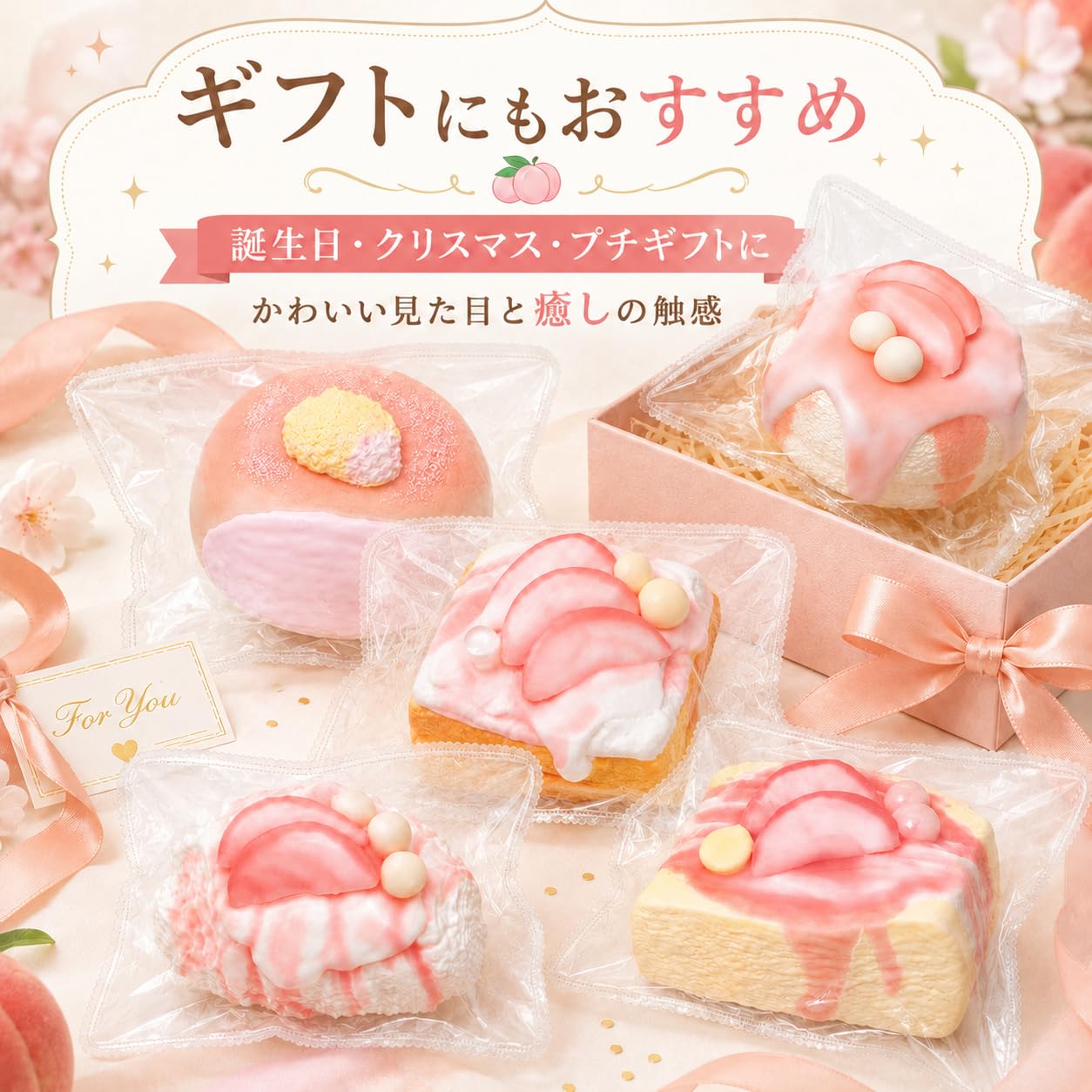 Amazon | スクイーズケーキおもちゃ 食べ物シリーズ – ケーキ・パン