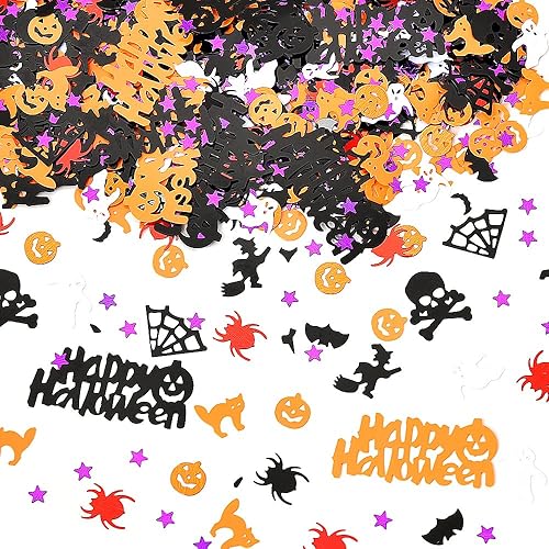 Dispersión de mesa de confeti de Halloween para fiesta de Halloween, suministros de fiesta de Halloween, murciélago, araña, fantasma, vacaciones,