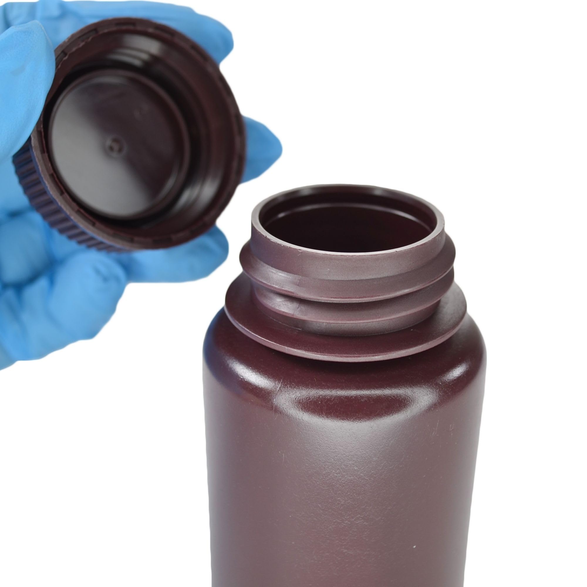 EISCO - Confezione da 12 flaconi per reagenti in HDPE ambrato a bocca larga da 125 ml, con tappo in polipropilene, non sterili, a prova di perdite, resistenti agli agenti chimici, schermatura dai