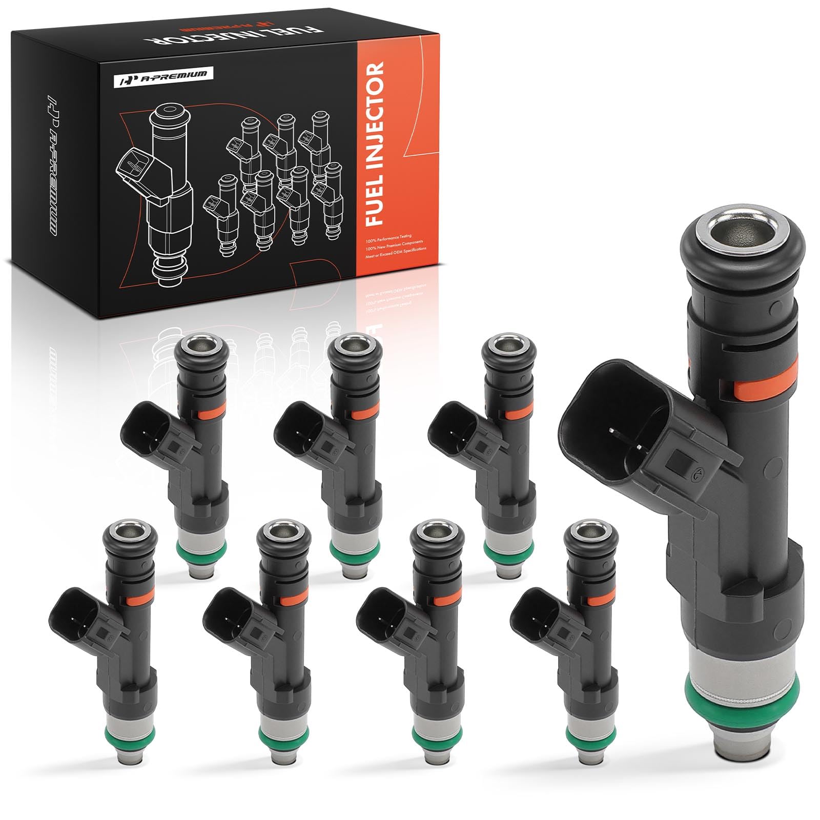 A-Premium Set of 8 Fuel Injectors Compatible with Ford F-150 F150 2004, 5.4L, GAS, Replace# 3L3Z9F593DA, 3L3E9F593D5A